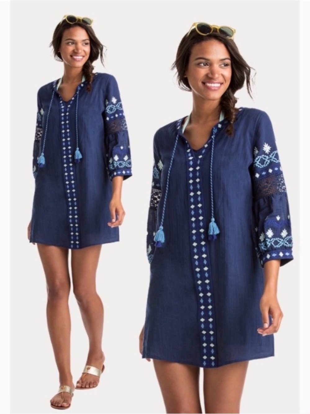 Vineyard Vines embroidered swim cover up with lining - Size S (EUC)